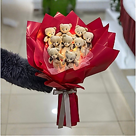 Işıklı Mini Ayıcık Buketi