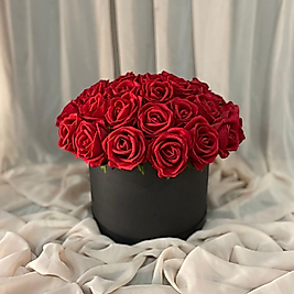 Silindir Kutuda Kadife Gül Kız İsteme Çiçeği