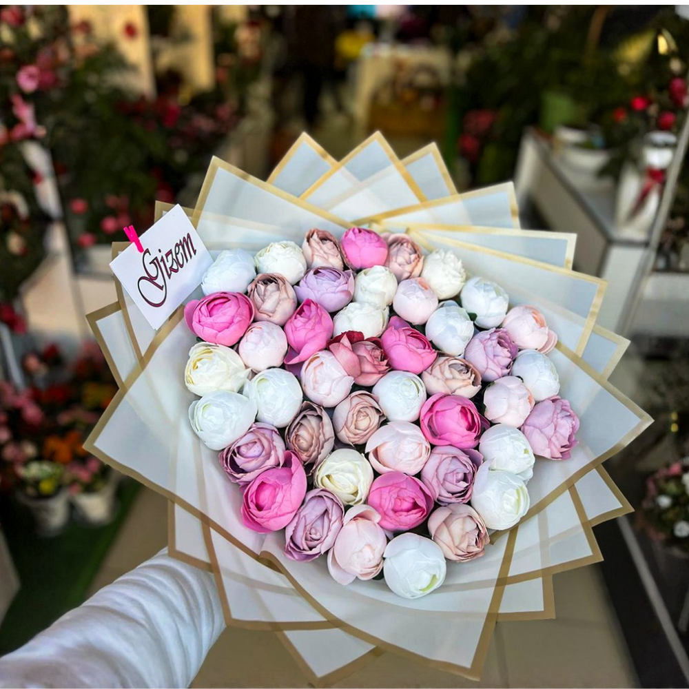 Pastel Şakayık Buketi